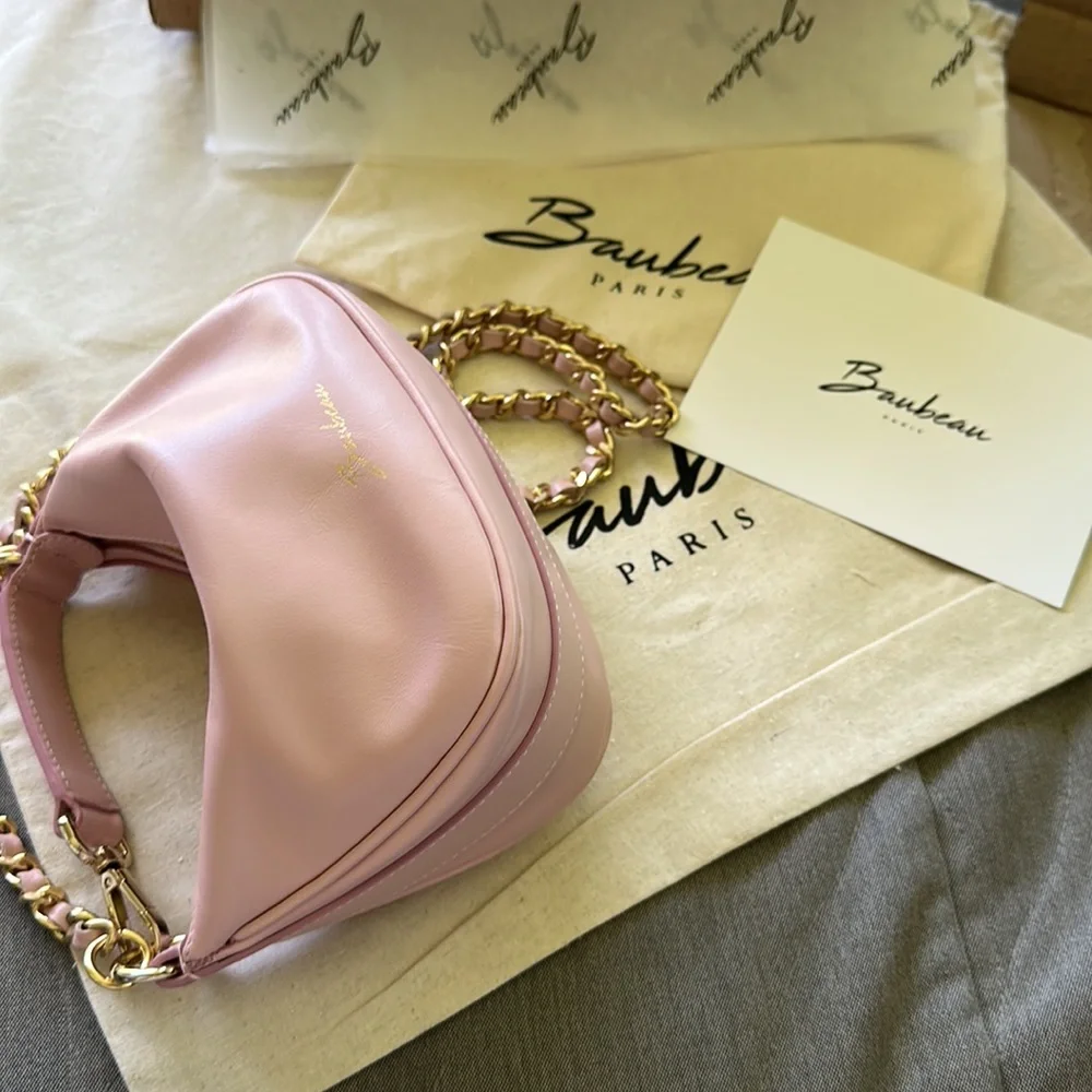 ✨NWT! Baubeau Paris Leather Pink Bag - Picture 6 of 17